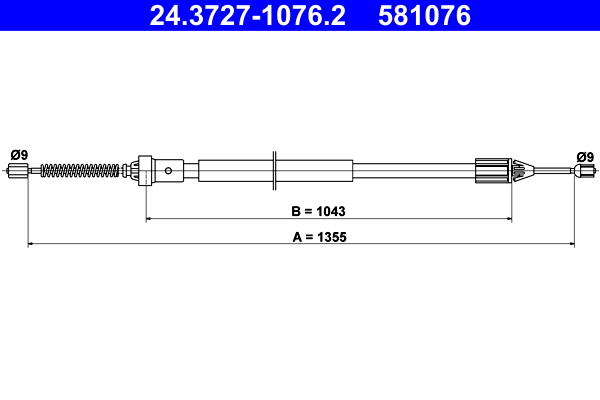 Handremkabel ATE 24.3727-1076.2