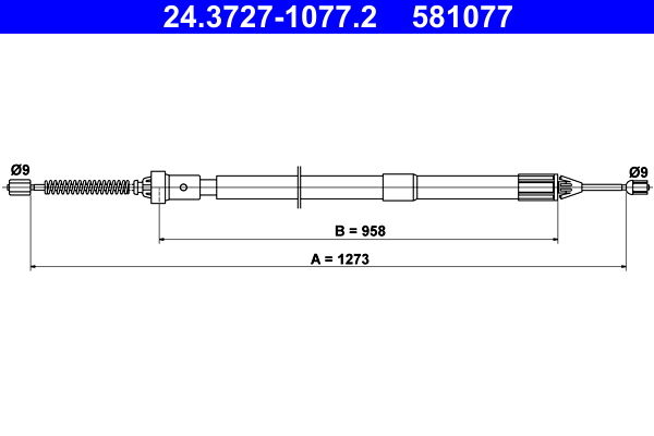 Handremkabel ATE 24.3727-1077.2
