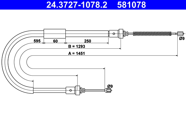 Handremkabel ATE 24.3727-1078.2