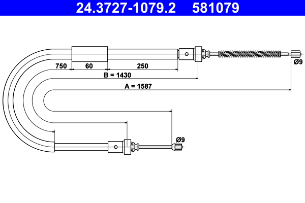 Handremkabel ATE 24.3727-1079.2