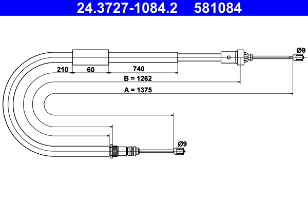 Handremkabel ATE 24.3727-1084.2