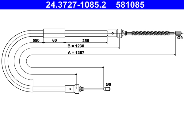 Handremkabel ATE 24.3727-1085.2