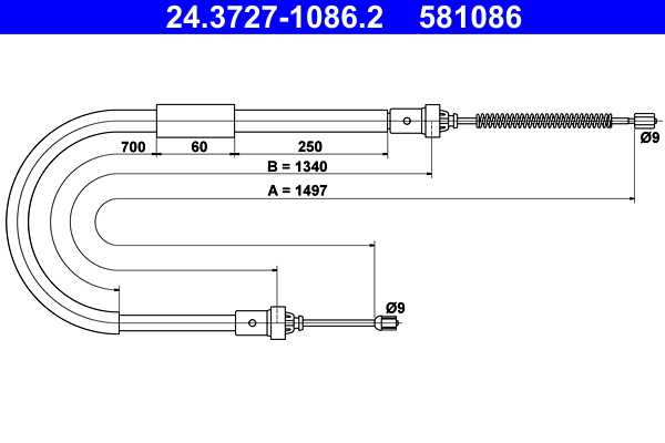 Handremkabel ATE 24.3727-1086.2