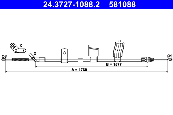Handremkabel ATE 24.3727-1088.2