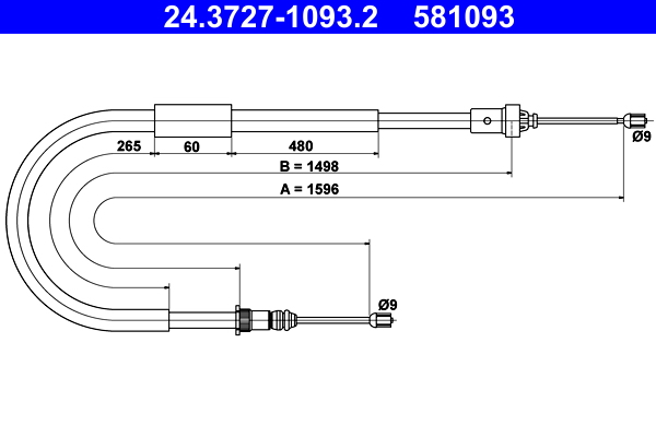 Handremkabel ATE 24.3727-1093.2