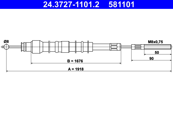 Handremkabel ATE 24.3727-1101.2