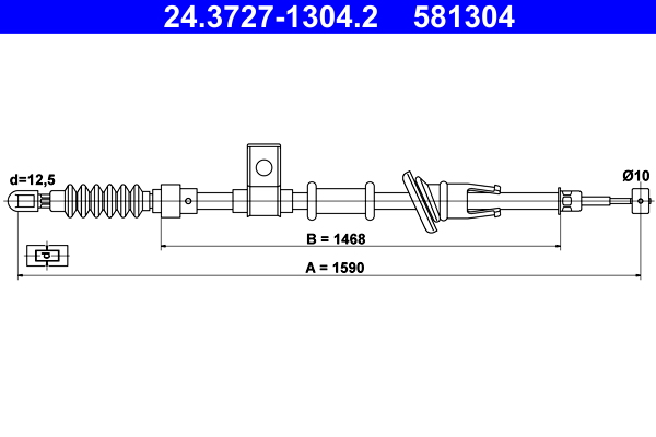 Handremkabel ATE 24.3727-1304.2