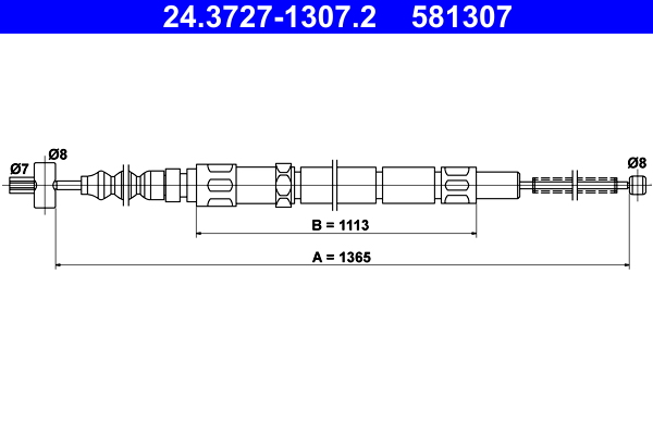 Handremkabel ATE 24.3727-1307.2