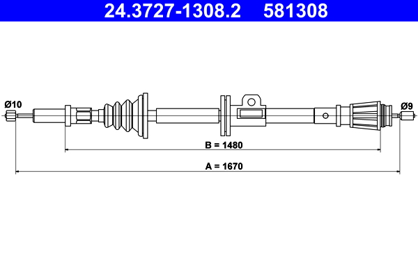 Handremkabel ATE 24.3727-1308.2