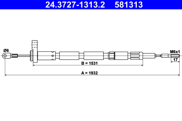 Handremkabel ATE 24.3727-1313.2