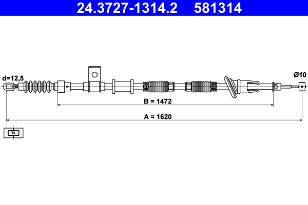 Handremkabel ATE 24.3727-1314.2