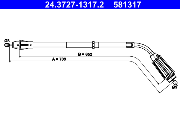 Handremkabel ATE 24.3727-1317.2