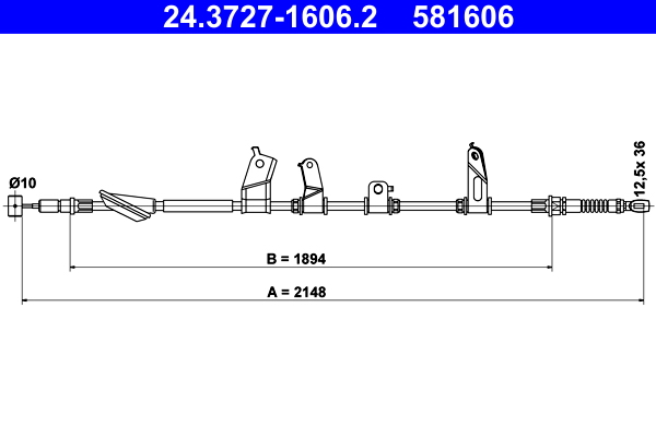 Handremkabel ATE 24.3727-1606.2