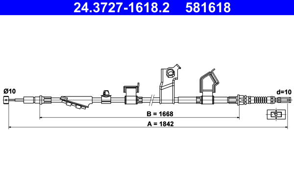 Handremkabel ATE 24.3727-1618.2