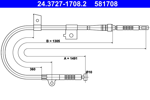 Handremkabel ATE 24.3727-1708.2