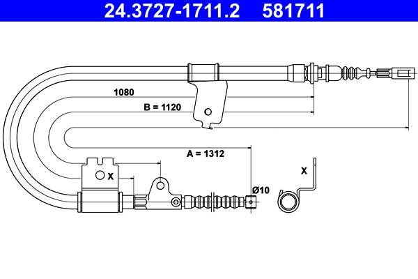 Handremkabel ATE 24.3727-1711.2