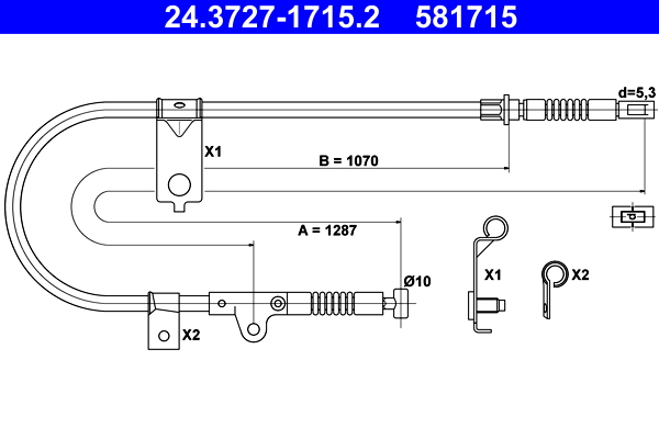 Handremkabel ATE 24.3727-1715.2