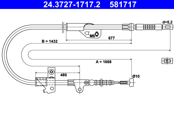 Handremkabel ATE 24.3727-1717.2