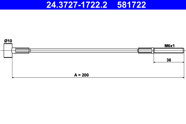 Handremkabel ATE 24.3727-1722.2