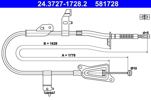 Handremkabel ATE 24.3727-1728.2