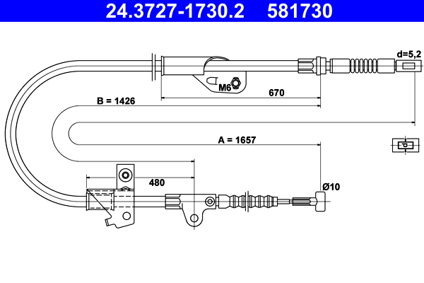 Handremkabel ATE 24.3727-1730.2