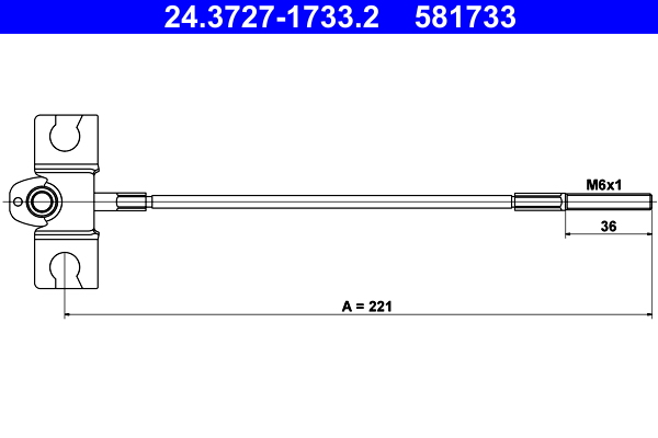 Handremkabel ATE 24.3727-1733.2