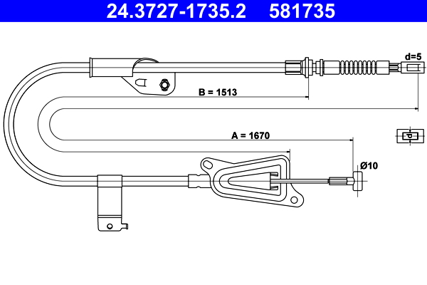 Handremkabel ATE 24.3727-1735.2