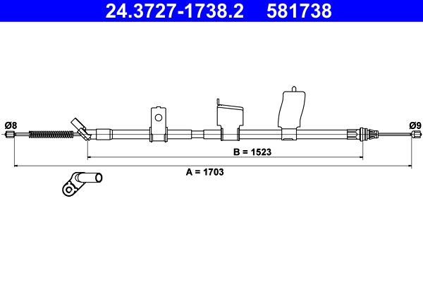 Handremkabel ATE 24.3727-1738.2