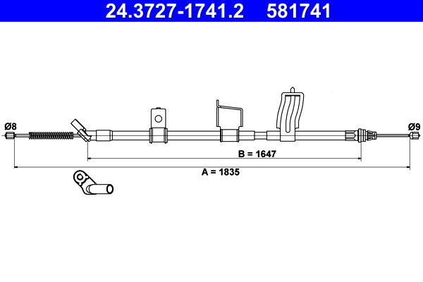 Handremkabel ATE 24.3727-1741.2