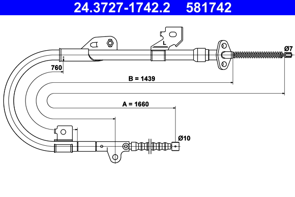 Handremkabel ATE 24.3727-1742.2