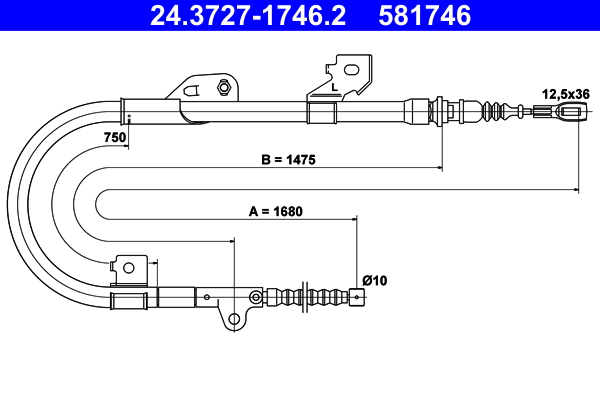 Handremkabel ATE 24.3727-1746.2