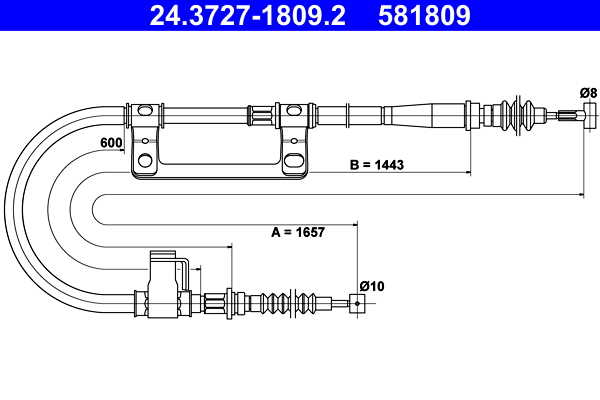 Handremkabel ATE 24.3727-1809.2