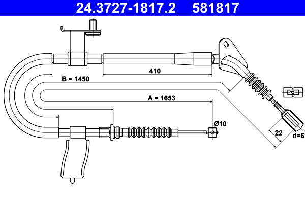 Handremkabel ATE 24.3727-1817.2