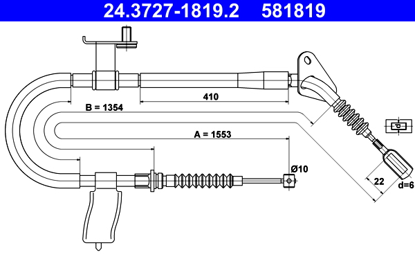 Handremkabel ATE 24.3727-1819.2