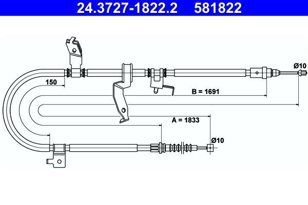 Handremkabel ATE 24.3727-1822.2