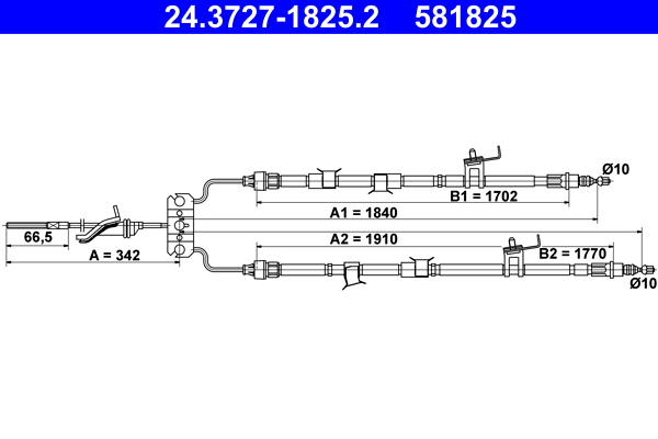 Handremkabel ATE 24.3727-1825.2