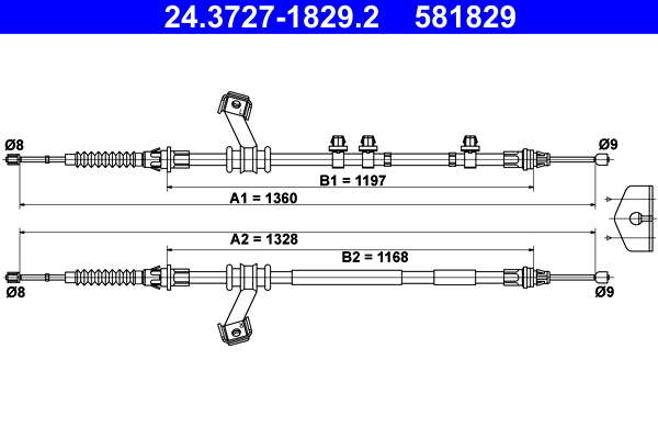 Handremkabel ATE 24.3727-1829.2