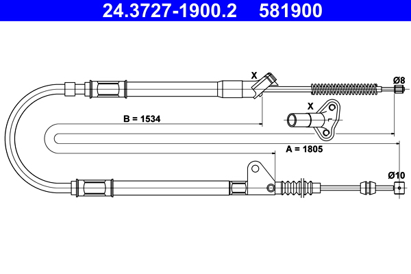 Handremkabel ATE 24.3727-1900.2