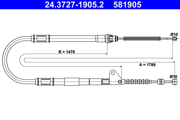 Handremkabel ATE 24.3727-1905.2