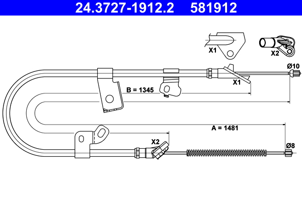 Handremkabel ATE 24.3727-1912.2