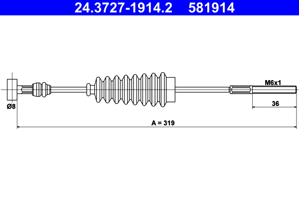 Handremkabel ATE 24.3727-1914.2
