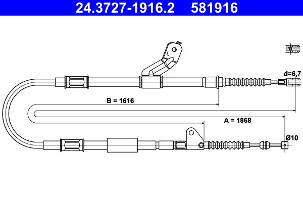 Handremkabel ATE 24.3727-1916.2