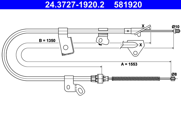 Handremkabel ATE 24.3727-1920.2