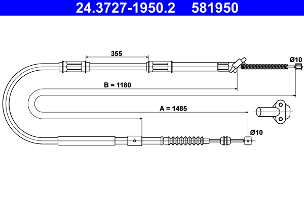 Handremkabel ATE 24.3727-1950.2