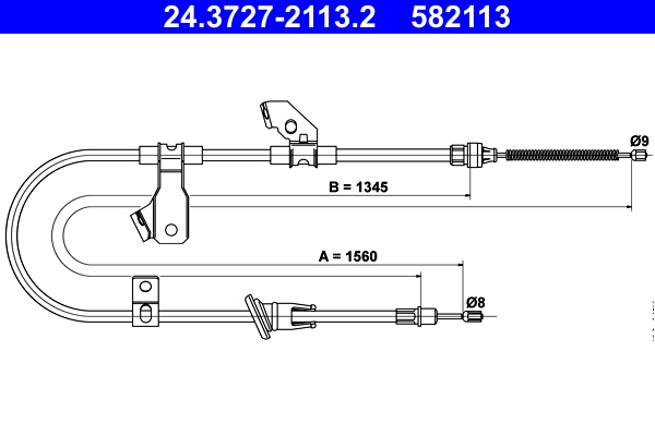 Handremkabel ATE 24.3727-2113.2