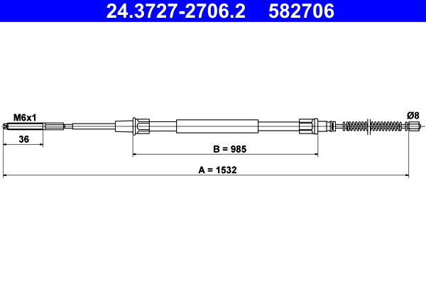 Handremkabel ATE 24.3727-2706.2