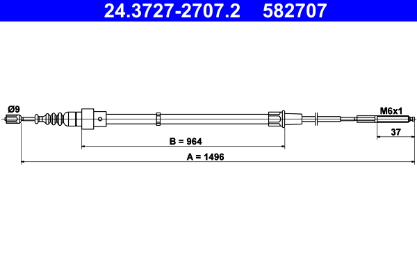 Handremkabel ATE 24.3727-2707.2