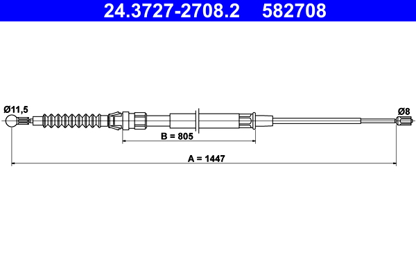 Handremkabel ATE 24.3727-2708.2