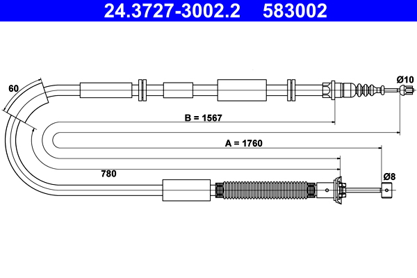 Handremkabel ATE 24.3727-3002.2