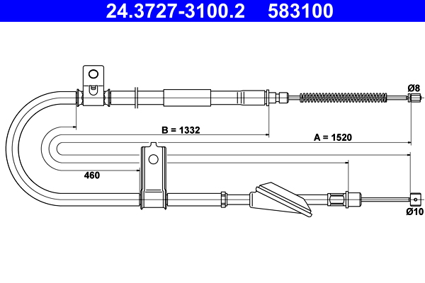 Handremkabel ATE 24.3727-3100.2